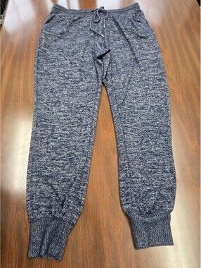 Gap Womens Blue Space Dye Knit Jogger Pants Size M Lounge Off Duty Comfort